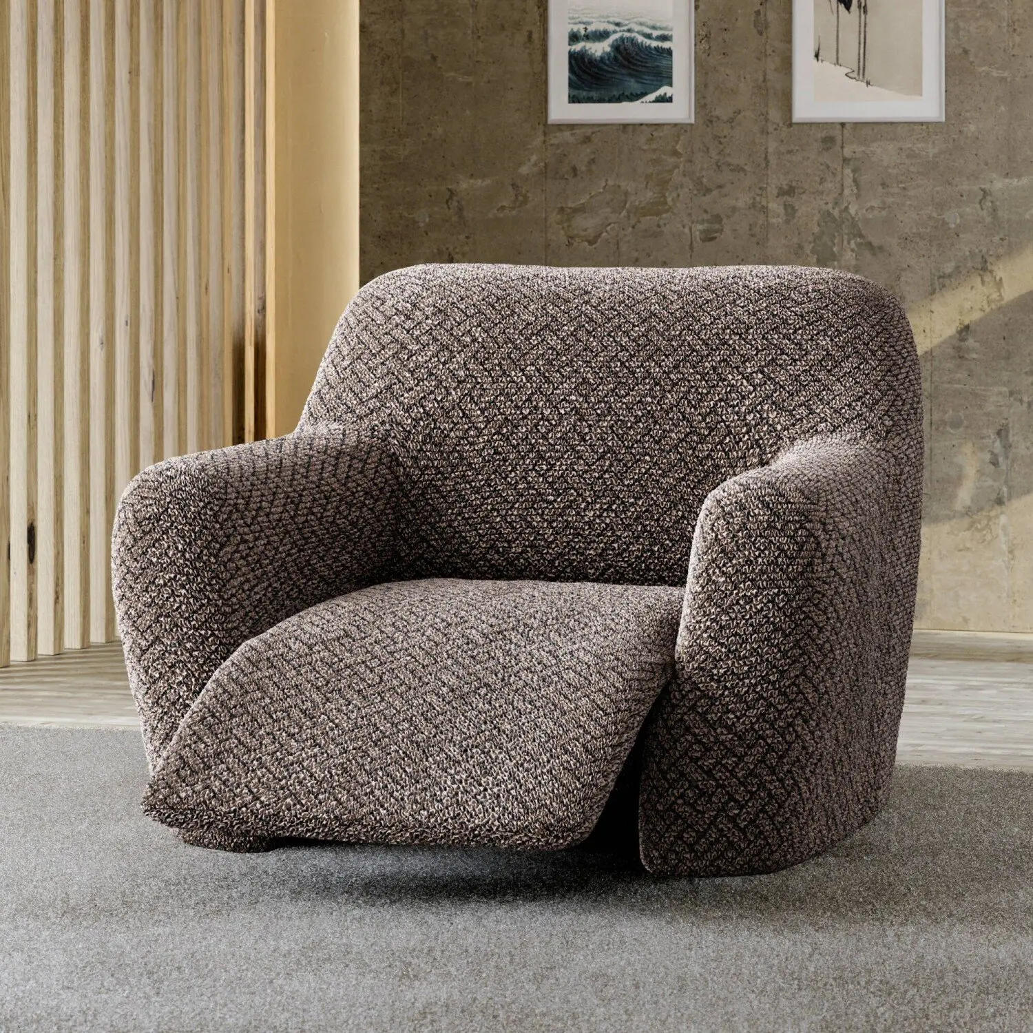 Vysunovací relaxační křeslo hnědé