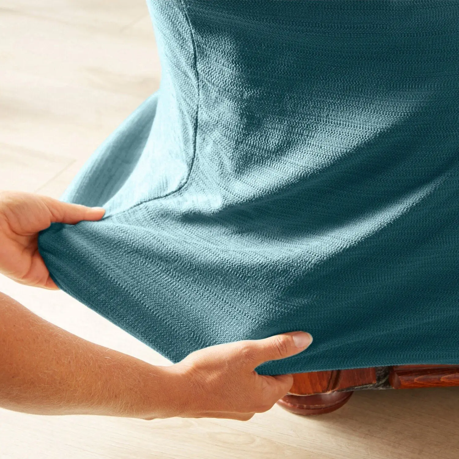 Natahovací zelený potah na křeslo