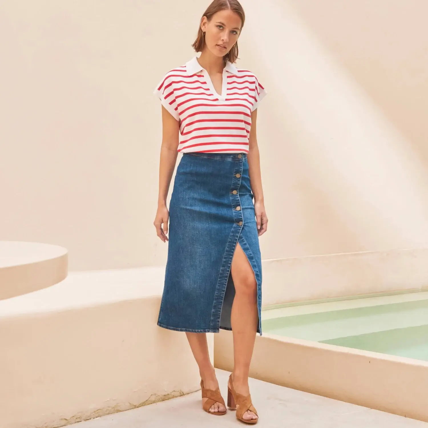 Džínová sukně dlouhá