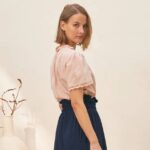 Modrá sukně a růžová halenka